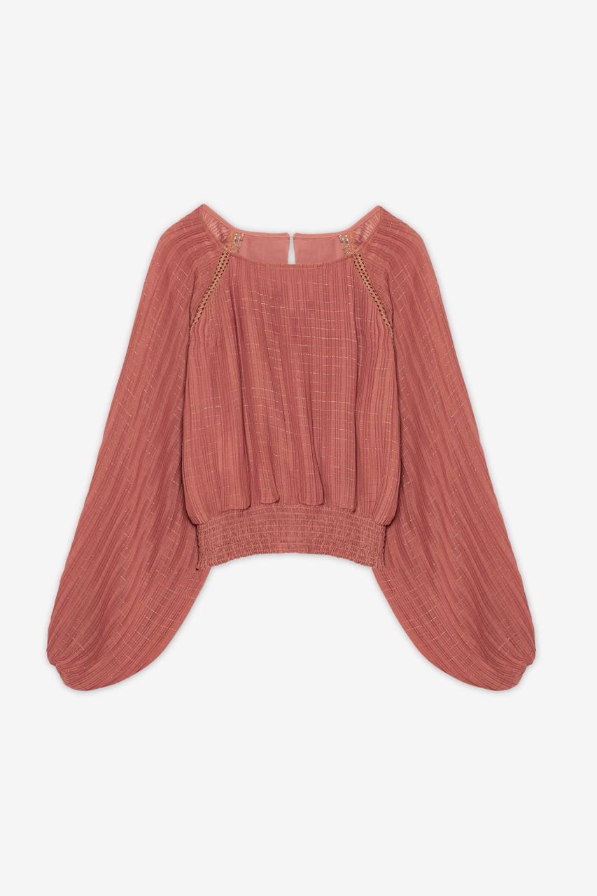 LONG SLEEVE PLEATED BLOUSE 4