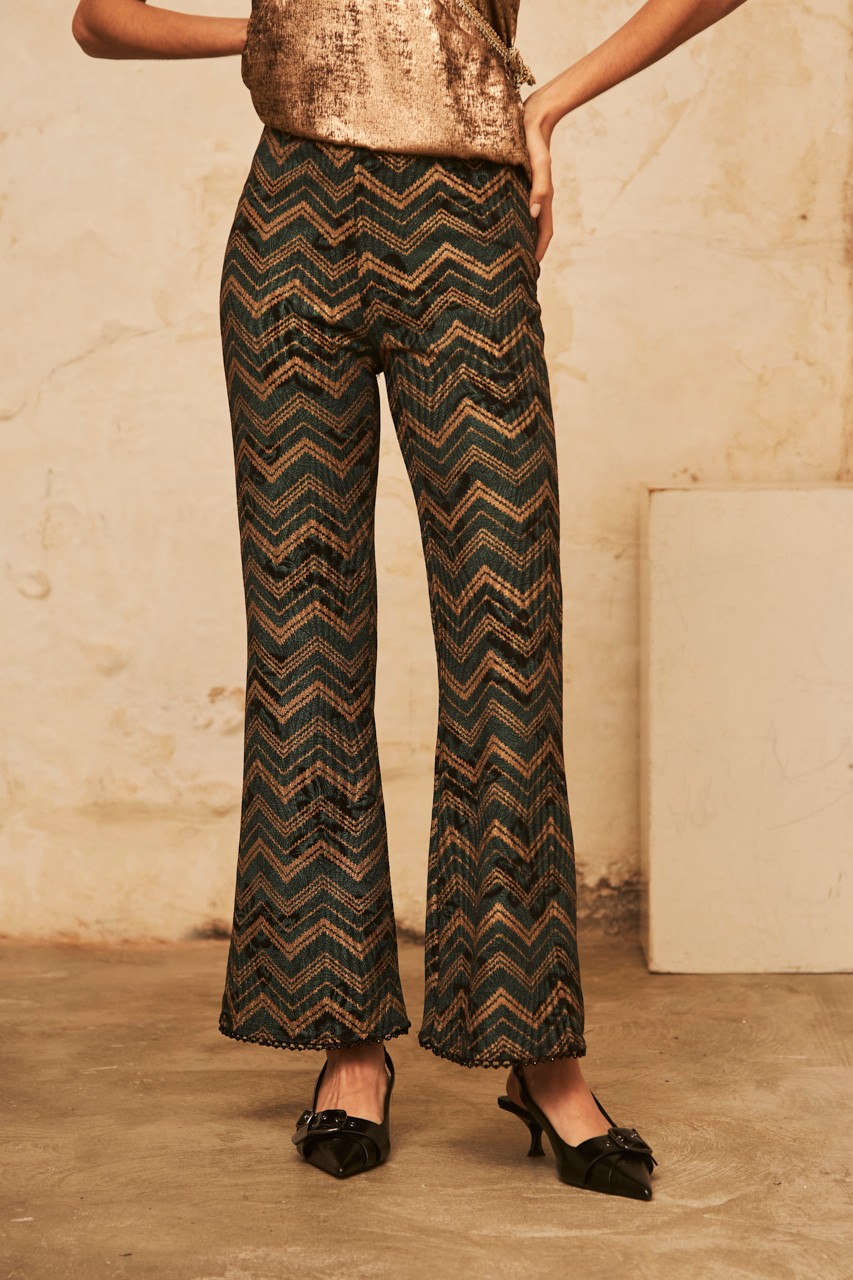 PANTALON FLARE PUNTO LUREX