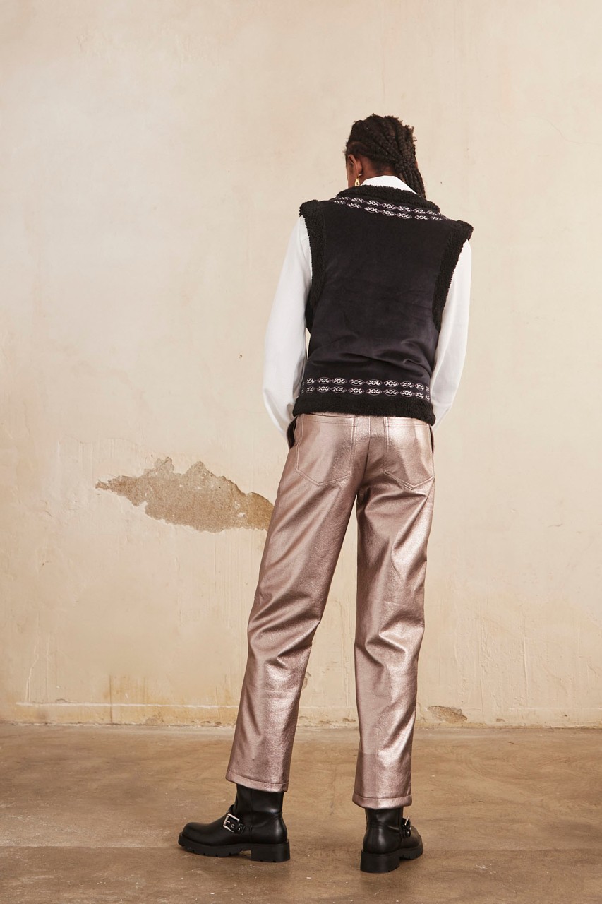 STRAIGHT METALLIC PANTS 4