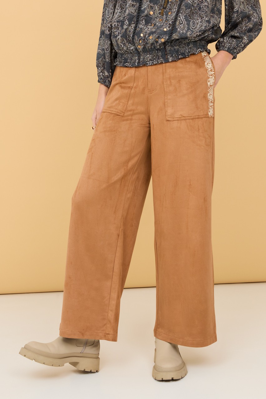 EMBROIDERED SUEDE TROUSERS 2