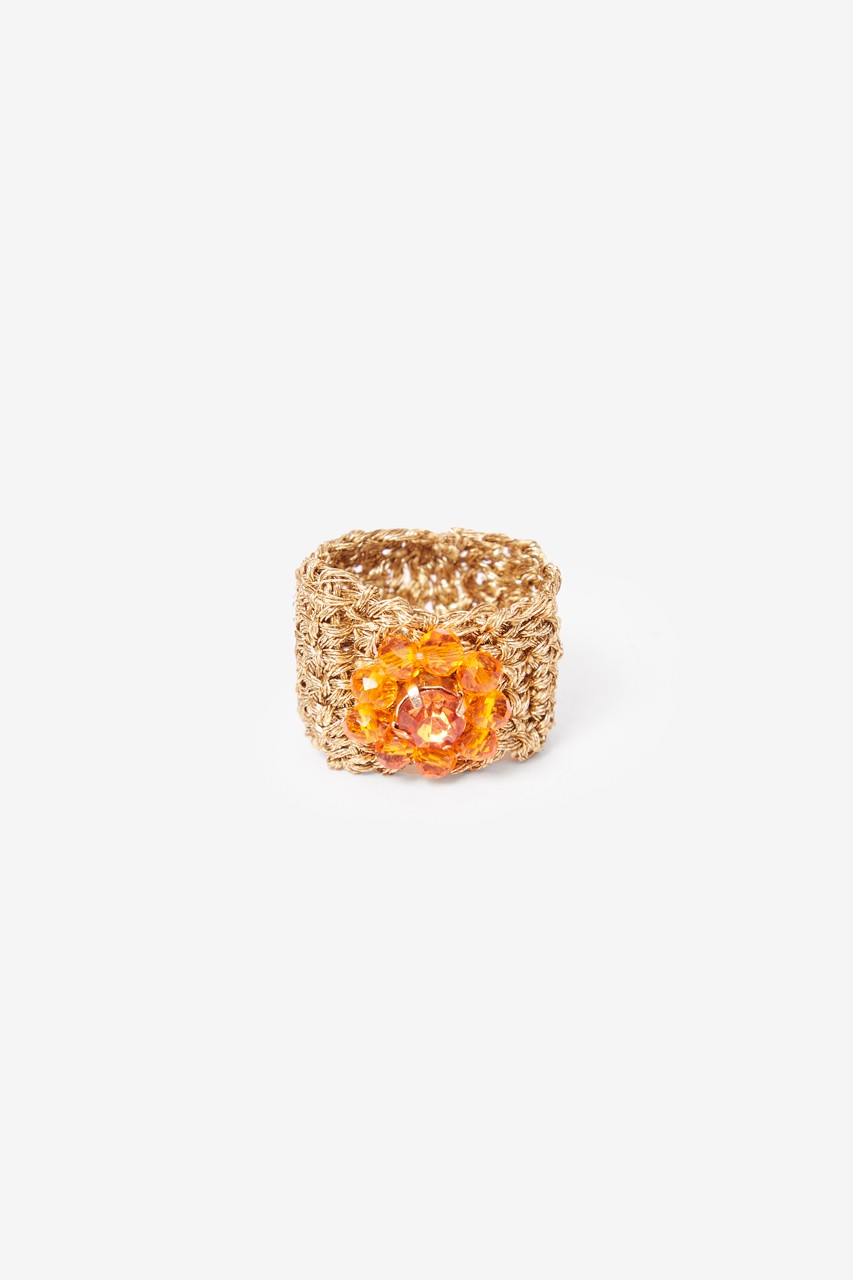 ANILLO MALLA CON FLOR PEDRERÍA 1