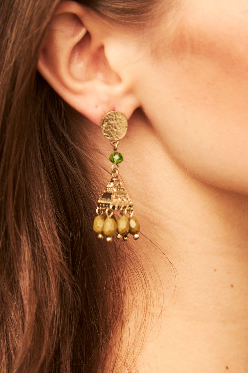 EARRINGS WITH METAL PIECE