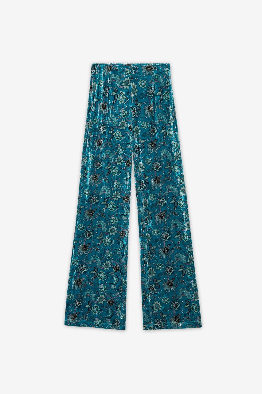 PRINTED VELVET STRAIGHT PANTS 5