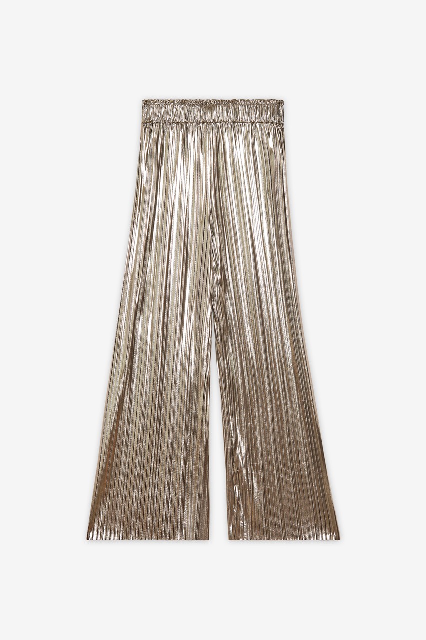 METALLIC PLEATED PANTS 4