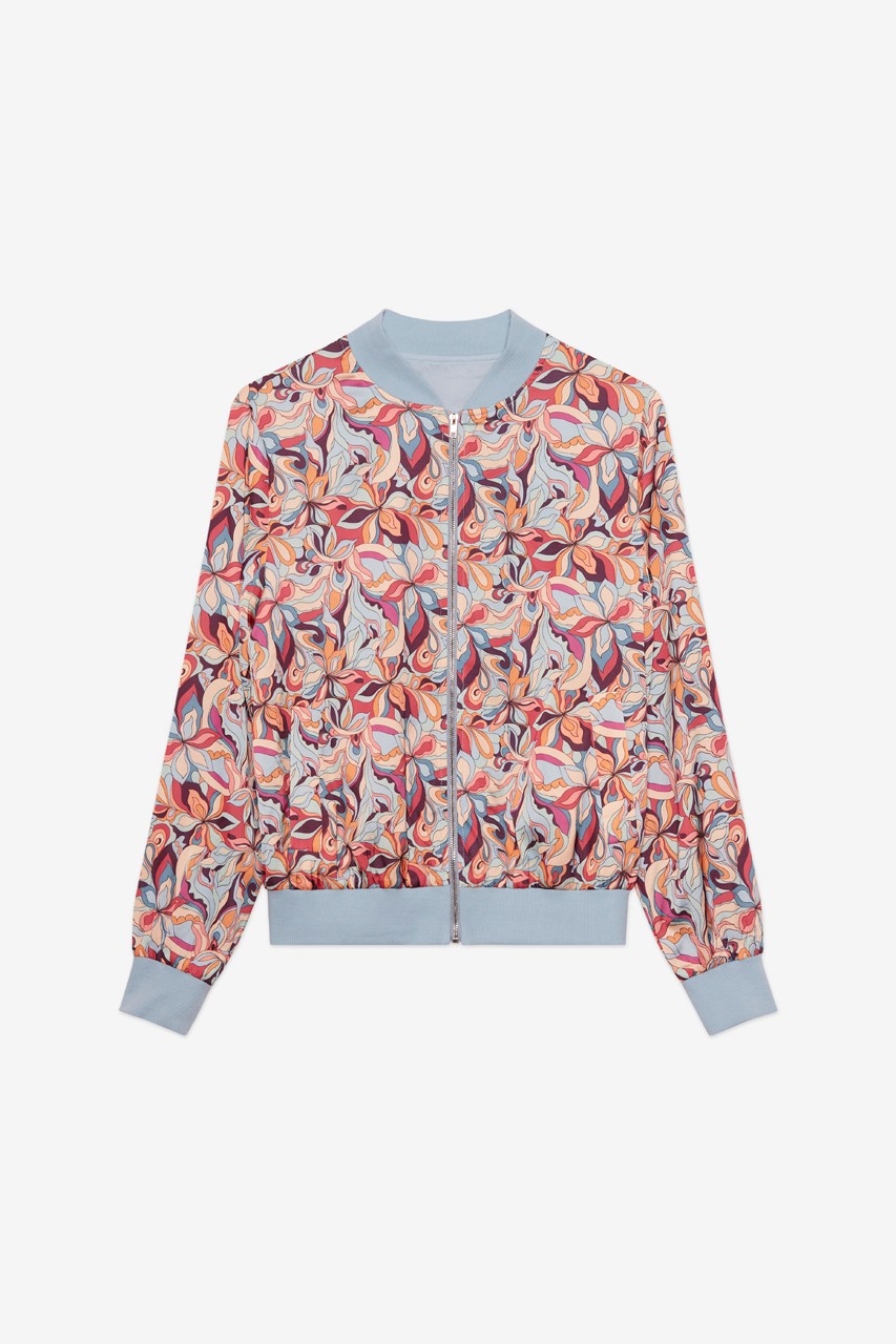 CHAQUETA BOMBER ESTAMPADA 4