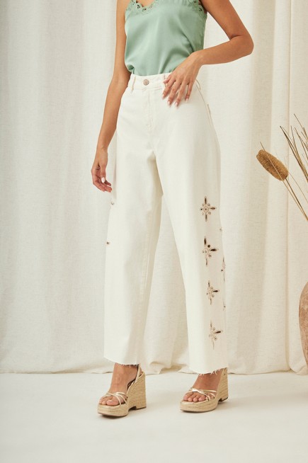 CULOTTE JEANS WITH EMBROIDERY