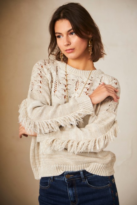 FRINGED DETAIL SWEATER