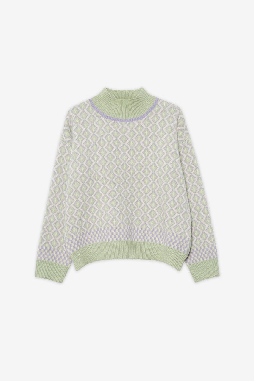 HIGH NECK SWEATER WITH PADDED BACK 4