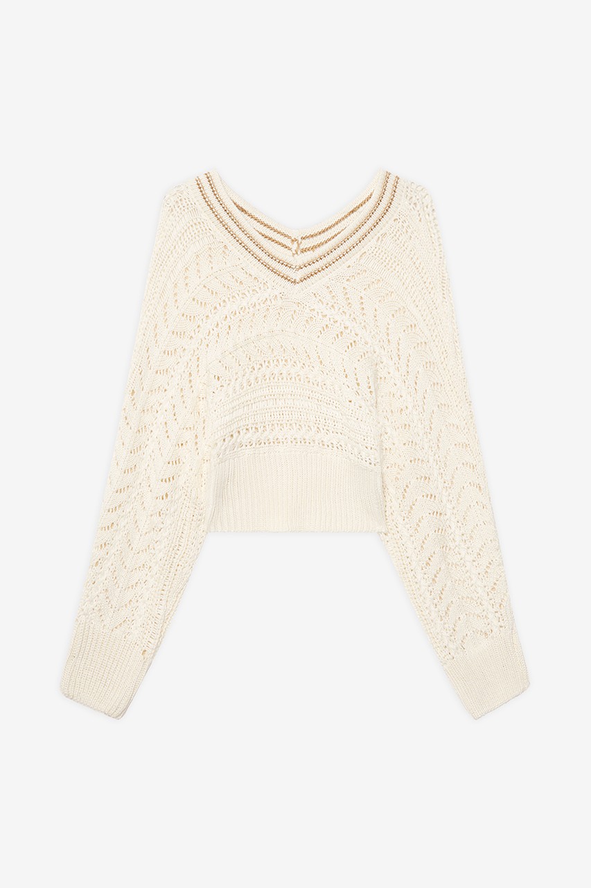 CROPPED SWEATER WITH OPENWORK 3