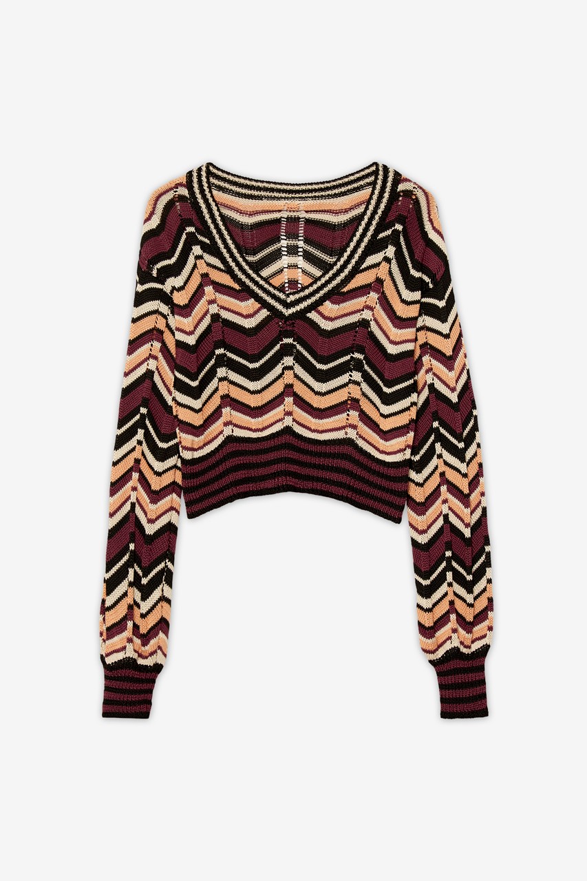 CROPPED TRICOLOR SWEATER 3