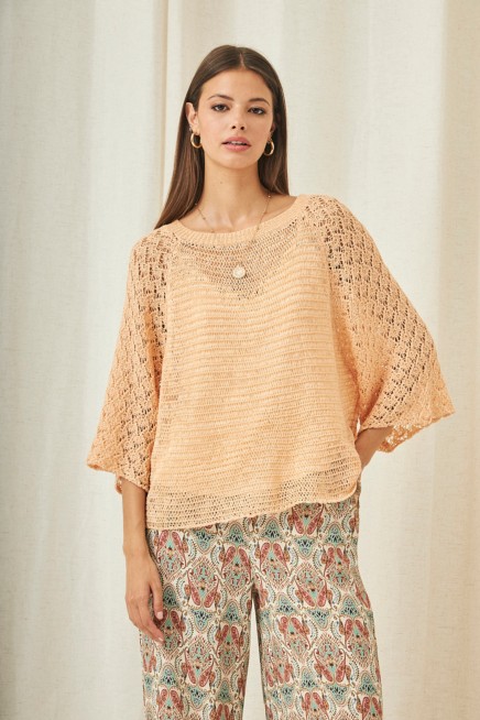 3/4 SLEEVE WOVEN TOP