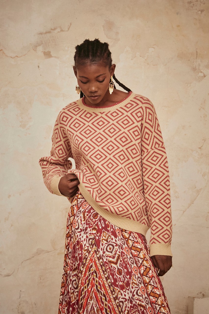 OVERSIZE JACQUARD GEOMETRIC SWEATER 2