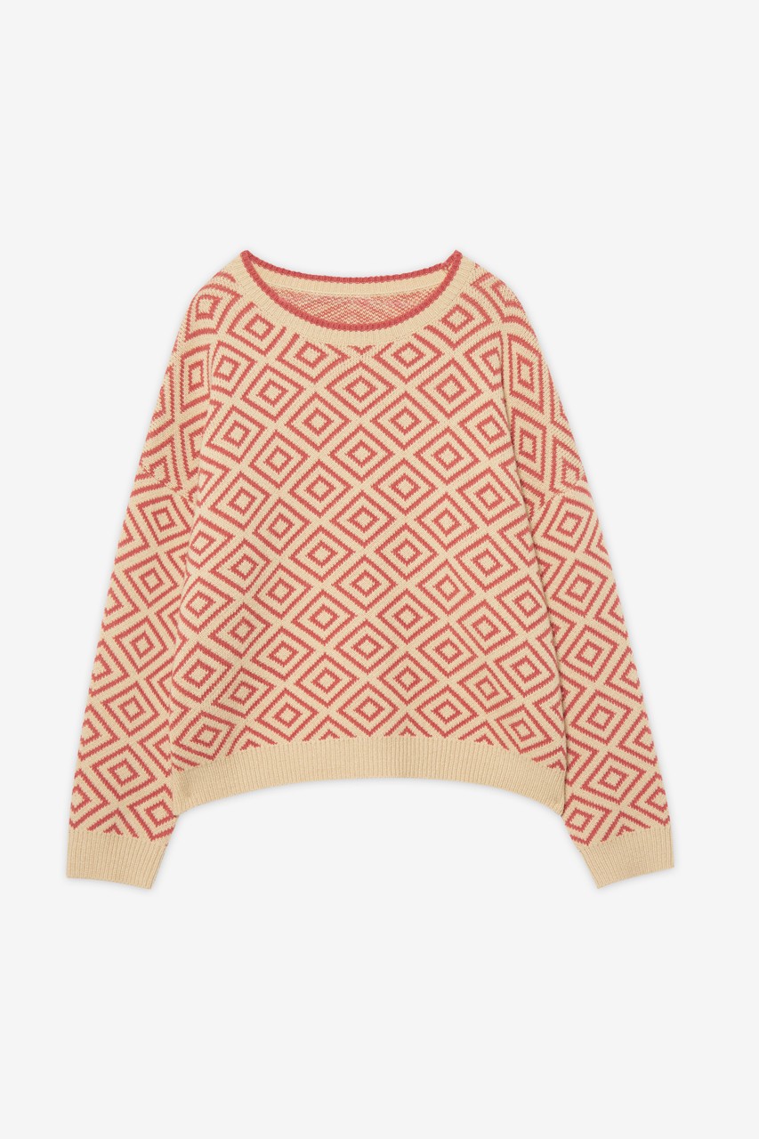 OVERSIZE JACQUARD GEOMETRIC SWEATER 4