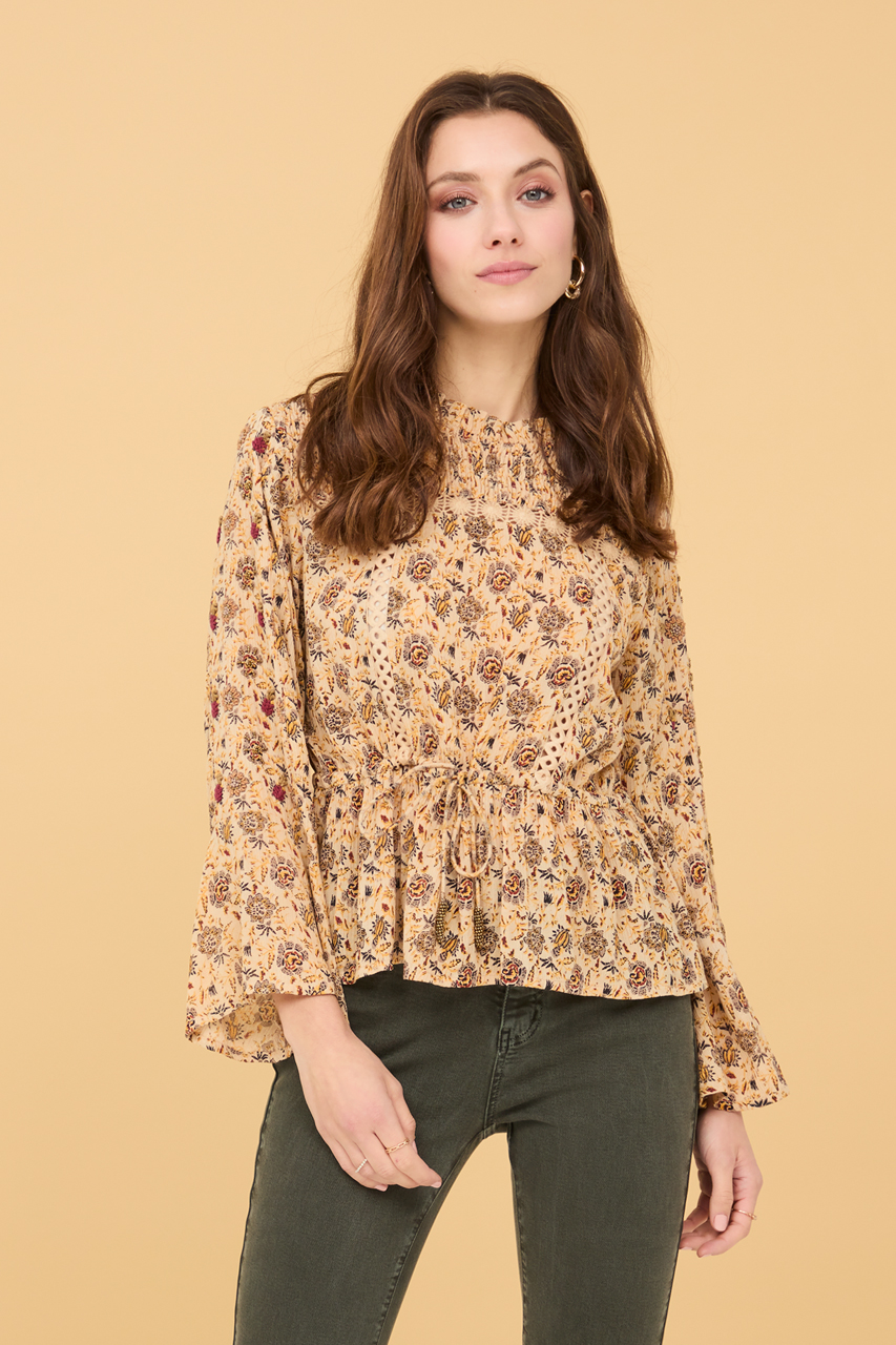 YOKE PRINTED BLOUSE